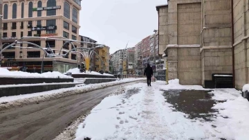 Erzurum güne karla uyandı
