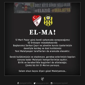 ES Elazığspor - Malatyaspor kardeşliği
