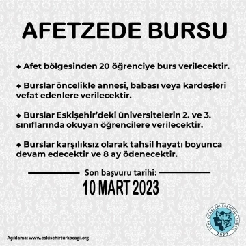 Eskişehir Türk Ocağı’ndan 20 afetzede öğrenciye burs