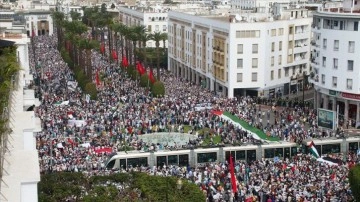 Fas'ın Kazablanka kentinde Gazze'ye destek gösterisi düzenlendi