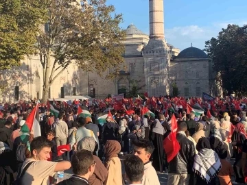 Fatih’te Filistin’e destek yürüyüşü düzenlendi
