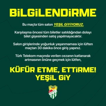 Frutti Extra Bursaspor'dan &quot;Yeşil Giyin&quot; çağrısı!  