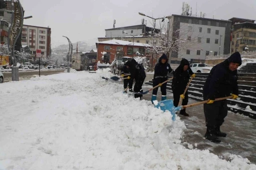 Hakkari Belediyesinin kar timleri görev başında
