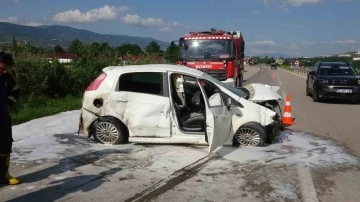 Hurdaya dönen araçtan burnu bile kanamadan çıktı
