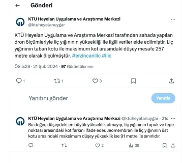 İliç’te liç yüksekliği sınırı aşıldı bilgisi kaynağından düzeltildi
