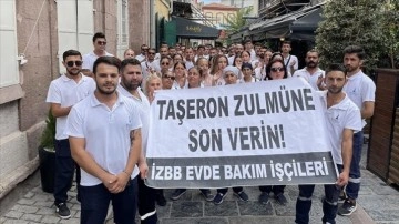 İzmir Büyükşehir Belediyesi çalışanları "kadro" için eylemde