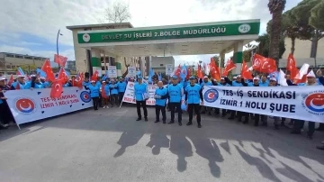 İzmir’de DSİ işçilerinden düşük maaşa tepki
