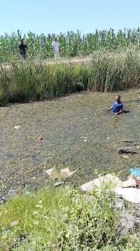 Jandarmadan kaçmak için bataklığa saklandı, kaçamadı
