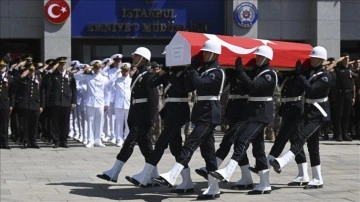 Kağıthane'de şehit olan polis memuru için tören düzenlendi