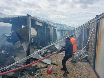 Kahramanmaraş’ta konteyner yangını
