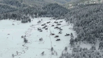 Kastamonu’nun yaylalarında kartpostallık kış görüntüleri
