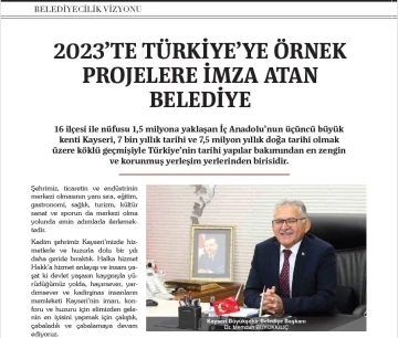 Kayseri Büyükşehir, TBB Dergisi’nde
