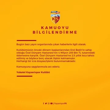 Kayserispor, eski başkana loca sattı
