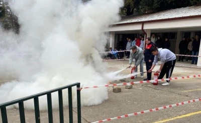 Kırklareli’nde öğrencilere yangın tatbikatı
