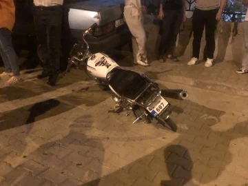 Kontrolden çıkan motosikletin sürücüsü kayarak düştü: 1 yaralı
