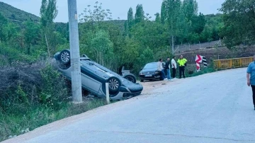 Kontrolden çıkan otomobil takla atarken, sürücüsü yaralandı
