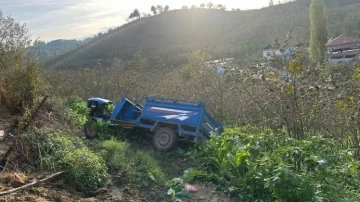 Kontrolden çıkan tarım aracı devrildi: 1 yaralı
