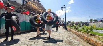 Kosova’da şambrel ile rafting heyecanı