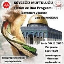 Köyceğiz’de hatim ve dua programları gerçekleştirilecek
