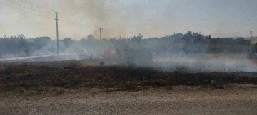 Kuru ot ve çalılık yangını kısa sürede söndürüldü
