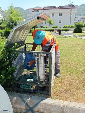 Marmaris Belediyesi kavurucu sıcaklarda can dostlar için seferber oldu
