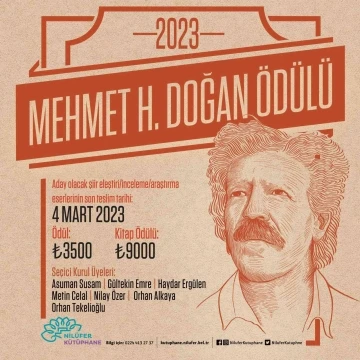 Mehmet H. Doğan Ödülü’ne başvurular başladı
