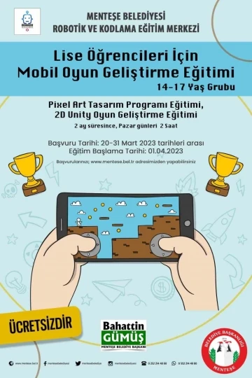 Menteşe’de lise öğrencilerine yönelik mobil oyun geliştirme eğitimi başlıyor
