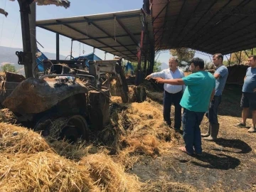 Menteşe Ziraat Odası Başkanı Baştuğ’dan ahırı yanan üreticiye ziyaret
