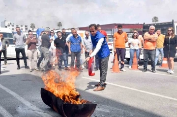 Mersin’de belediye personeline yangın ve kurtarma tatbikatı
