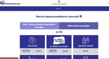 Mersin’de depremzedelere internet sitesi üzerinden yardım yapılıyor
