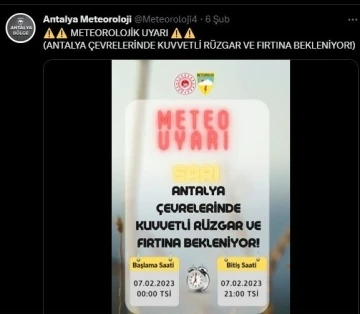 Meteoroloji, Antalya’yı &quot;turuncu kod&quot; ile uyardı
