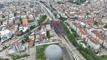 Millet İttifakı’nın Bursa mitingi dron ile havadan görüntülendi