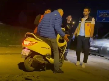 Motosikletten düşen alkollü sürücü