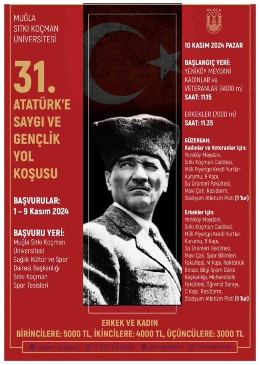 MSKÜ 31’inci Atatürk’e Saygı Gençlik Yol koşusu Pazar günü
