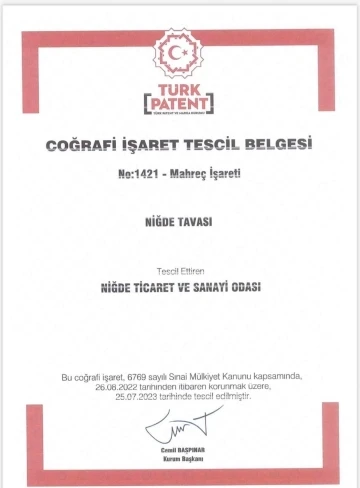 ’Niğde Tavası’ coğrafi işaret aldı
