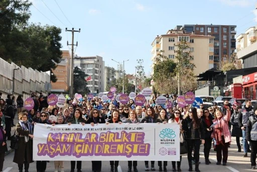 Bursa'da Nilüfer'de kadınlardan şiddete karşı tek ses