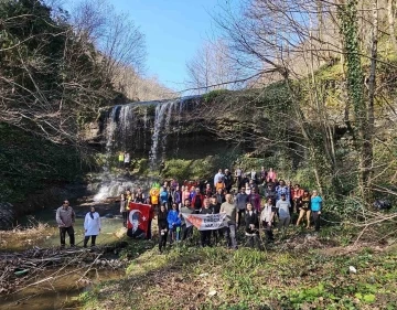 Ordu’da 58 dağcıdan Örencik Şelaleleri’ne yürüyüş
