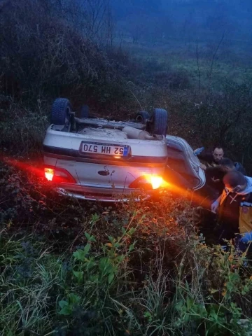 Ordu’da kontrolden çıkan otomobil takla attı: 5 yaralı
