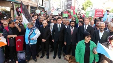 Ordu’da yüzlerce kişi Filistin’e destek için yürüdü
