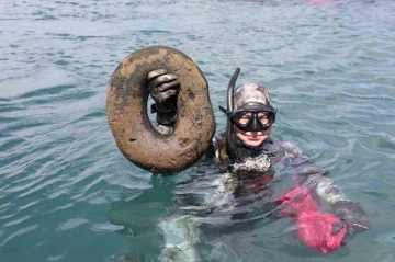 Ortakent’te deniz dibi temizliği
