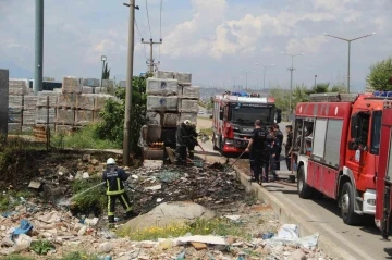 Otluk alan yangını seramiklere zarar verdi
