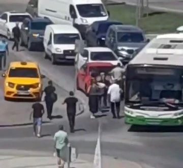 Bursa trafiğinde yumruklar konuştu