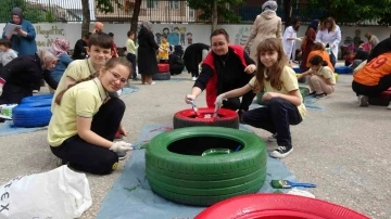 Bursa'da 100 anne buluştu, çocuklarının okulunu böyle güzelleştirdi