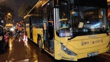 Pendik’te İETT otobüsü araca çarptı: 1 yaralı
