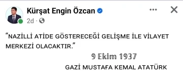 &quot;Nazilli hasretle il olmayı bekliyor&quot;
