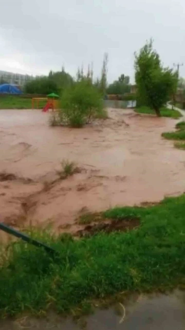 Sağanak sele neden oldu, ev ve ahırları su bastı
