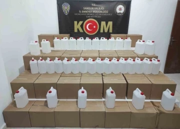 Samsun’da 2 bin 375 litre etil alkol ele geçirildi
