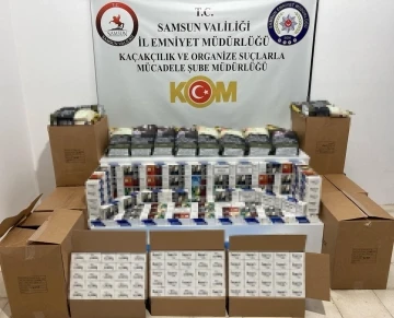 Samsun’da 50 bin adet makaron ve 100 kilo sahte bandrollü tütün ele geçirildi
