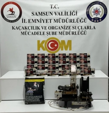 Samsun’da bir evde 10 bin dal makaron ve tütün doldurma makinesi ele geçirildi
