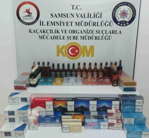 Samsun’da kaçak içki ve sigara ele geçirildi
